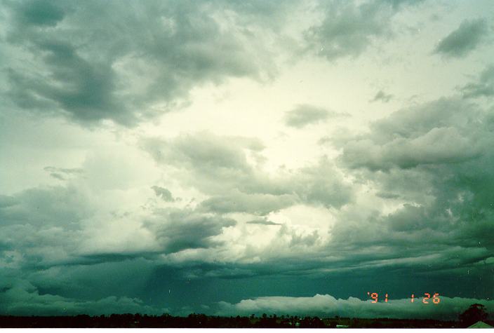 cumulonimbus thunderstorm_base : Schofields, NSW   26 January 1991