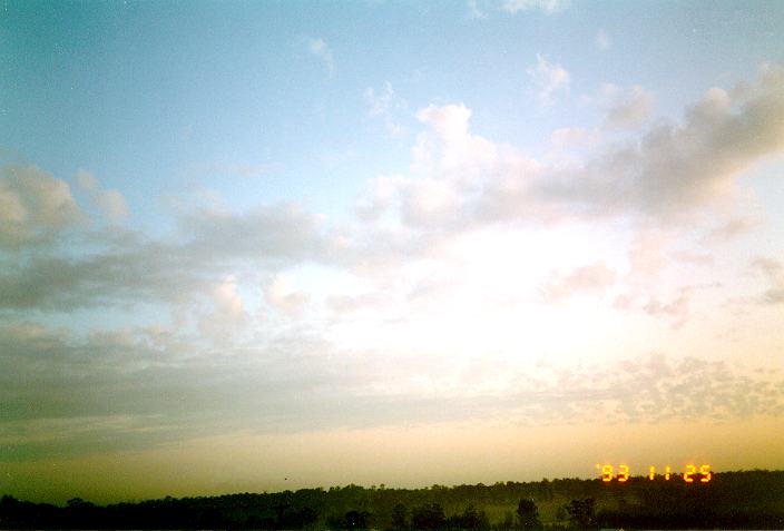 altocumulus castellanus : Schofields, NSW   25 November 1993