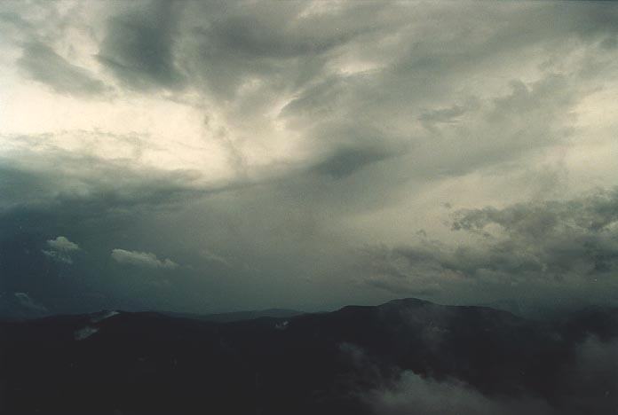 cumulonimbus thunderstorm_base : lookout S of Nowendoc, NSW   1 December 2000