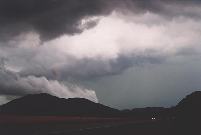 cumulonimbus thunderstorm_base : E-SE of Mangum, N of Altus, Oklahoma, USA   19 May 2001