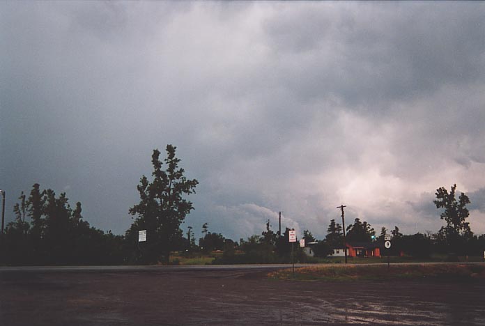 cumulonimbus thunderstorm_base : junction route 9-71, Oklahoma, USA   20 May 2001