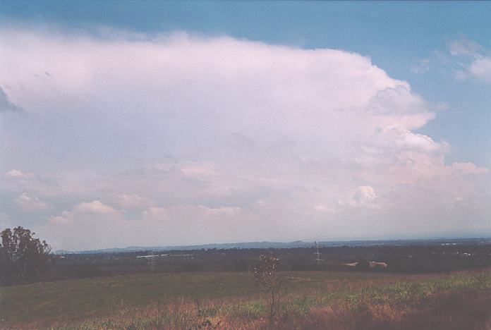 anvil thunderstorm_anvils : Kemps Creek, NSW   2 October 2001