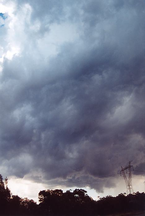 cumulonimbus thunderstorm_base : near Peats Ridge, NSW   8 February 2002