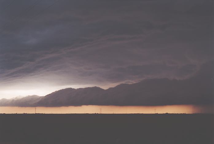 cumulonimbus thunderstorm_base : near Allmon, E of Petersburg, Texas, USA   4 June 2002