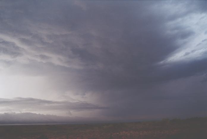 cumulonimbus thunderstorm_base : E of Floydada, Texas, USA   4 June 2002