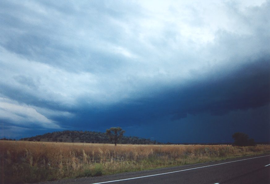 cumulonimbus thunderstorm_base : E of Mullaley, NSW   22 November 2003