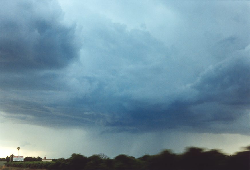 cumulonimbus thunderstorm_base : N of Griffith, NSW   1 December 2003