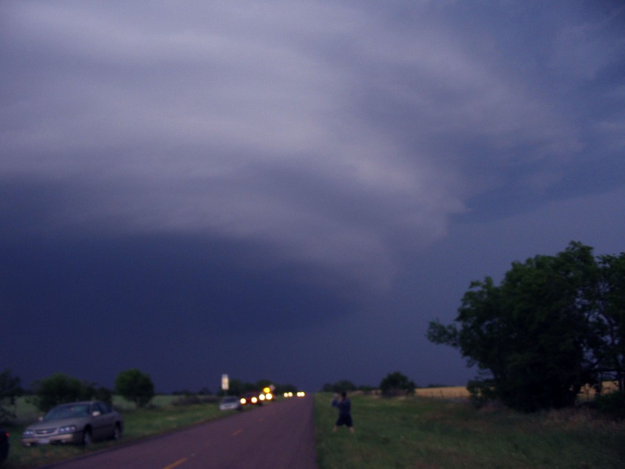 cumulonimbus thunderstorm_base : E of Benjamin, Texas, USA   13 May 2005
