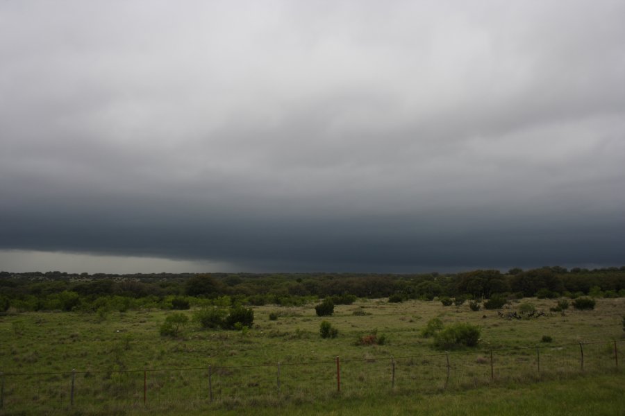 cumulonimbus thunderstorm_base : S of Junction, Texas, USA   2 May 2007