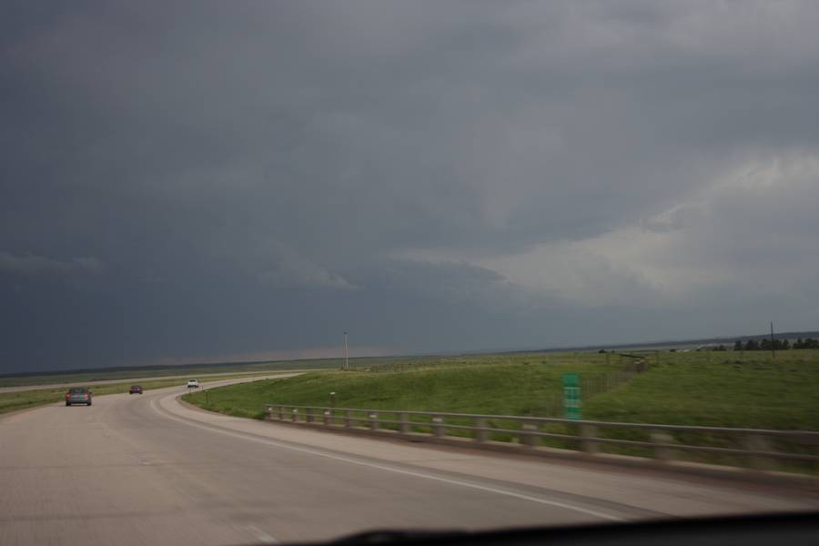 cumulonimbus thunderstorm_base : E of Moorcroft, Wyoming, USA   20 May 2007