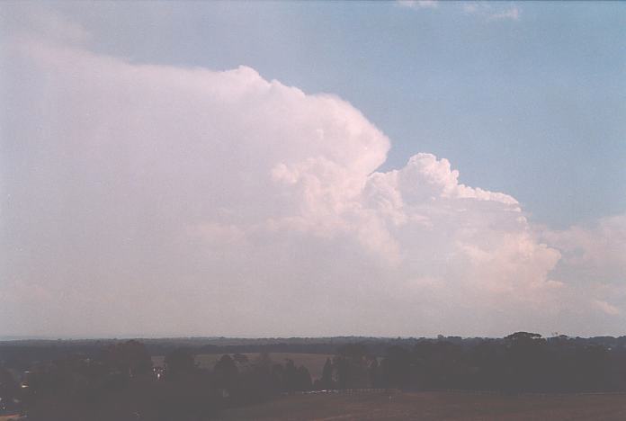 cumulonimbus supercell_thunderstorm : S of The Oaks, NSW   2 October 2001