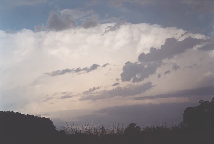 cumulonimbus supercell_thunderstorm : S of Kew, NSW   22 December 2001