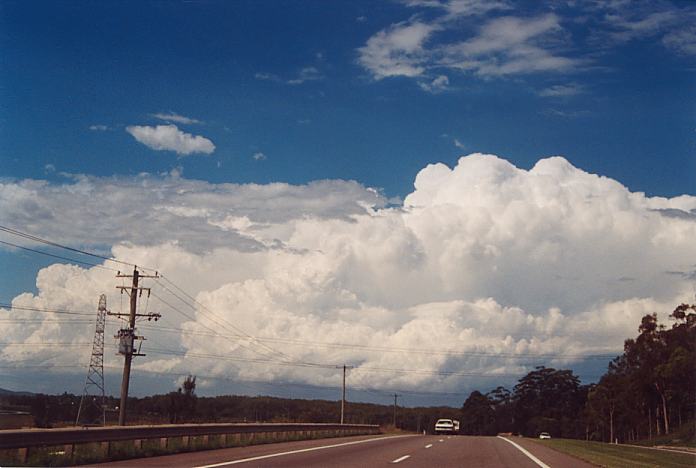 cumulonimbus supercell_thunderstorm : F3 Freeway near Toronto, NSW   8 February 2002