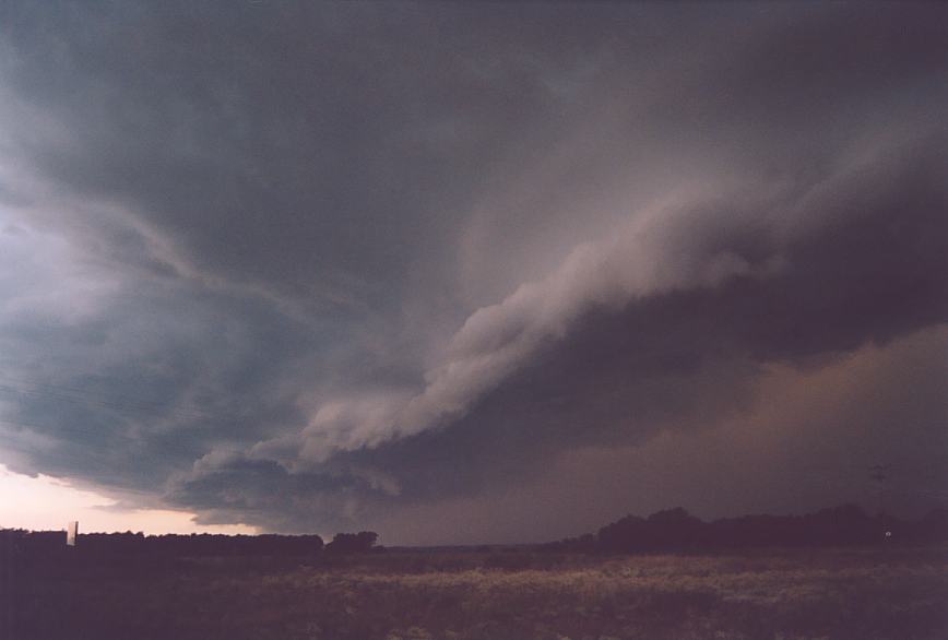 cumulonimbus thunderstorm_base : near Cement, Oklahoma, USA   10 June 2003