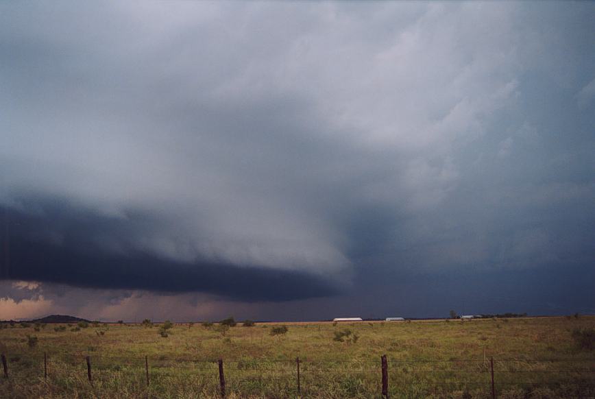 cumulonimbus thunderstorm_base : S of Olney, Texas, USA   12 June 2003