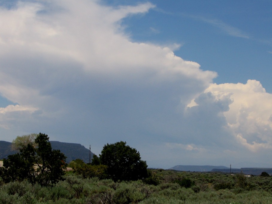 thunderstorm cumulonimbus_incus : S of Taos, New Mexico, USA   27 May 2005