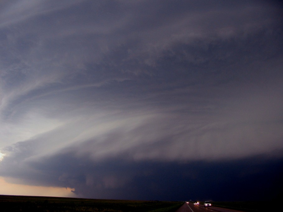 cumulonimbus supercell_thunderstorm : I-70 near Flagler, Colorado, USA   2 June 2005