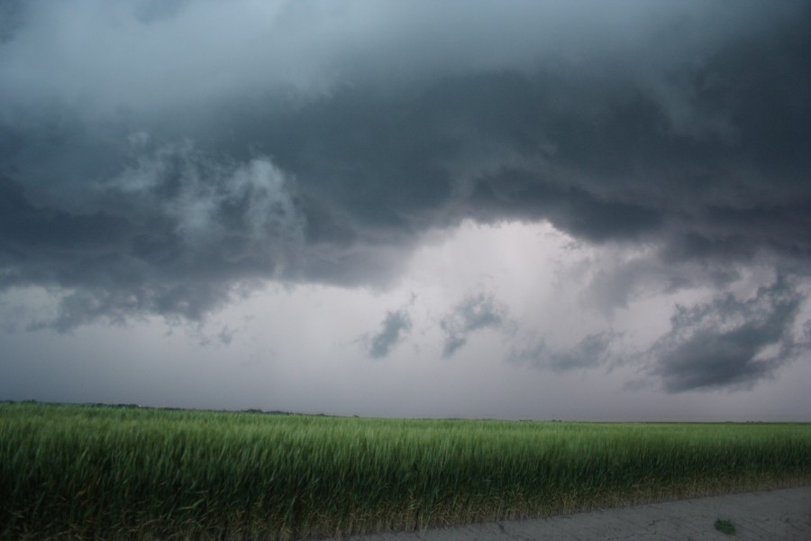 cumulonimbus thunderstorm_base : N of Ogallah, Kansas, USA   22 May 2007