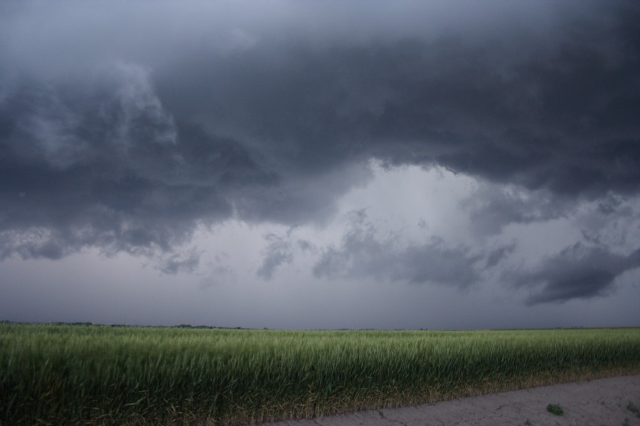 cumulonimbus thunderstorm_base : N of Ogallah, Kansas, USA   22 May 2007