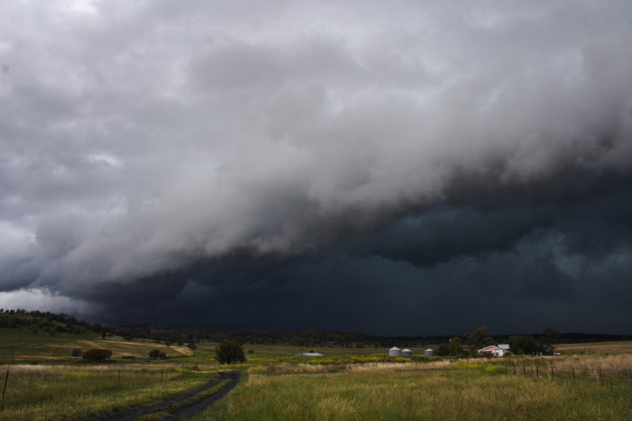 cumulonimbus supercell_thunderstorm : W of Gunnedah, NSW   14 October 2008